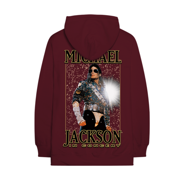 MICHAEL JACKSON DANGEROUS IN CONCERT BURGUNDY HOODIE