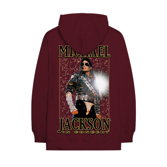 MICHAEL JACKSON DANGEROUS IN CONCERT BURGUNDY HOODIE