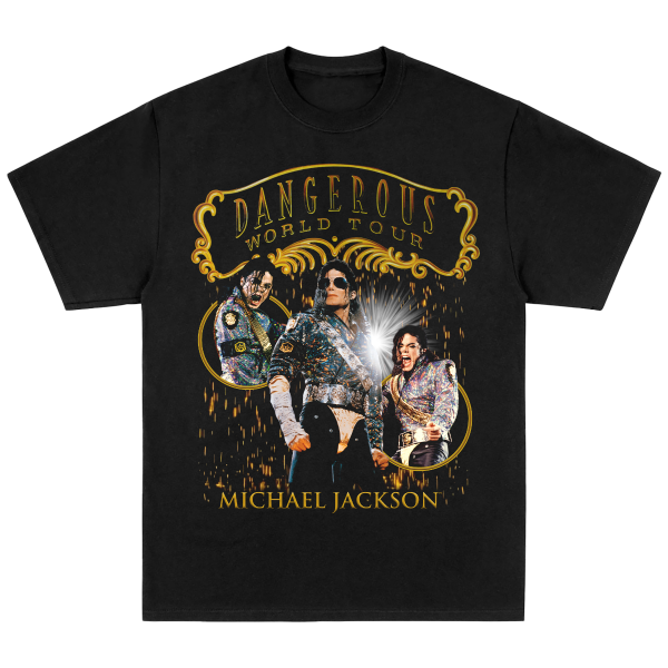 MICHAEL JACKSON DANGEROUS WORLD TOUR BLACK TEE | Michael Jackson MICHAEL JACKSON DANGEROUS WORLD TOUR BLACK TEE | Michael Jackson