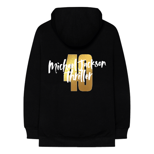 Thriller 40 Embroidered Black Hoodie