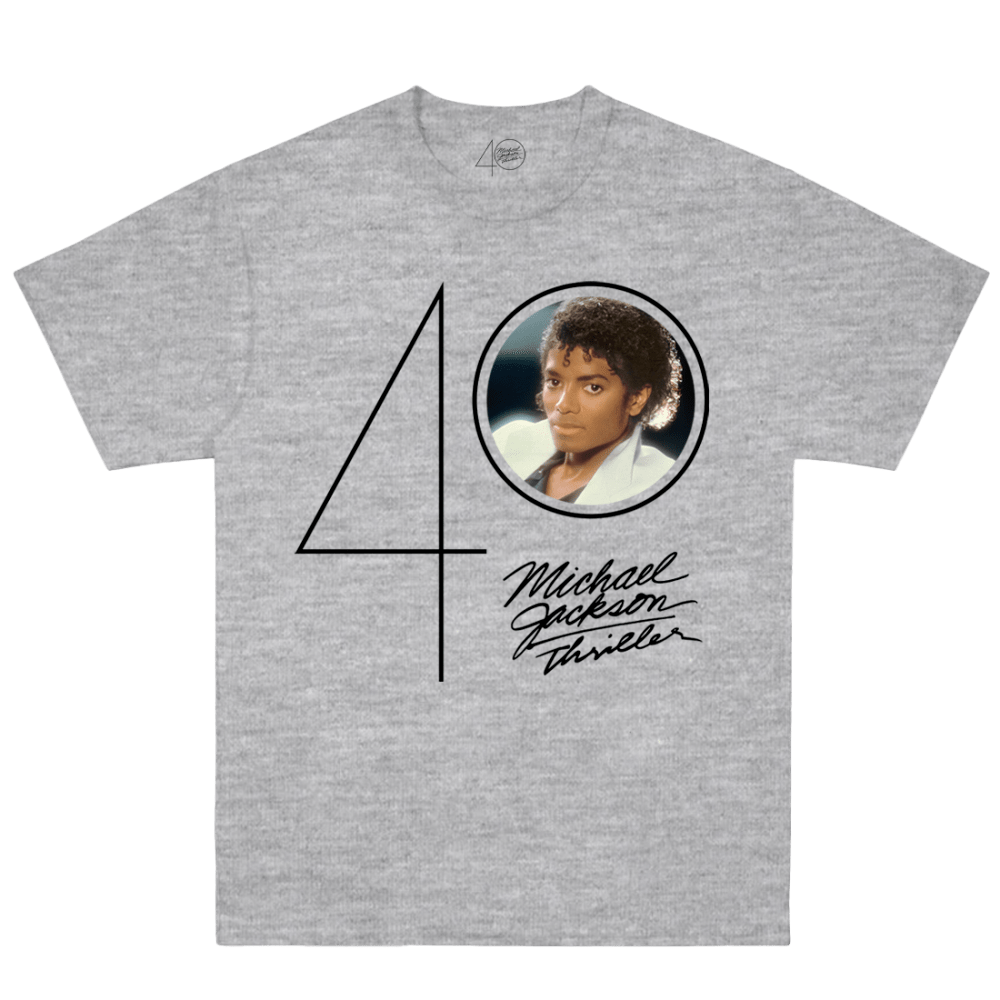 Thriller 40 Logo Photo Grey Tee