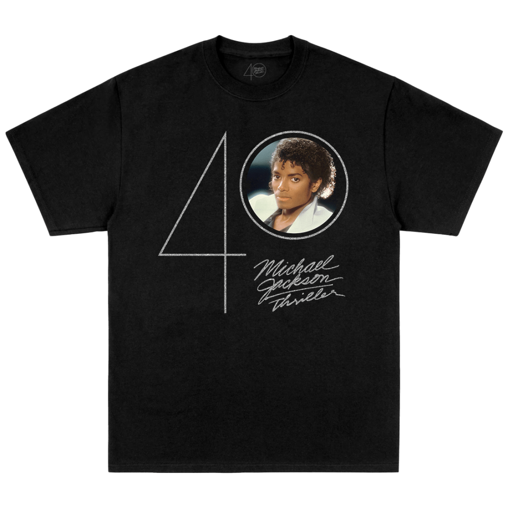 Thriller 40 Photo DE Back Black Tee