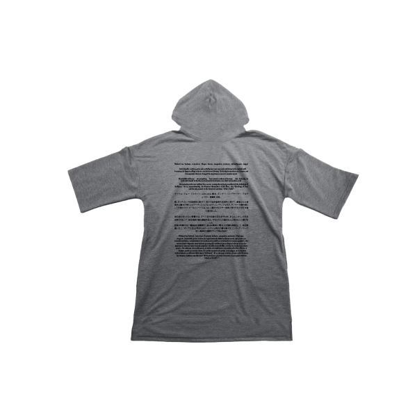 Cut & Sew Grey Short-Sleeve Hoodie