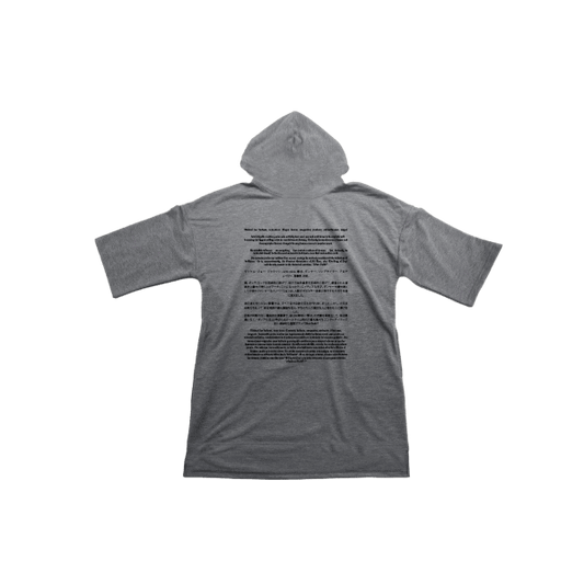 Cut & Sew Grey Short-Sleeve Hoodie