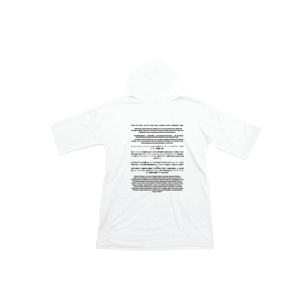 Cut & Sew White Short-Sleeve Hoodie