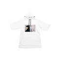 Cut & Sew White Short-Sleeve Hoodie