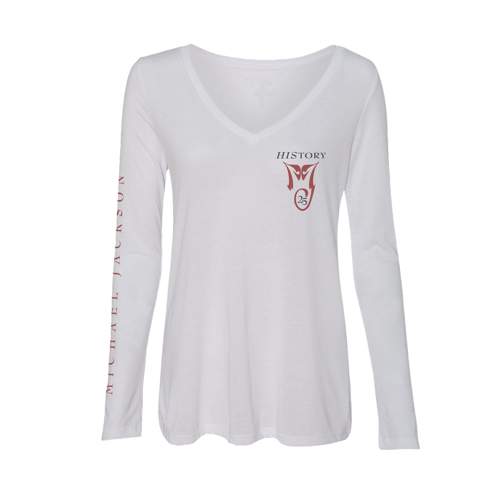 HIStory 25 Women's White Long-Sleeve Tee