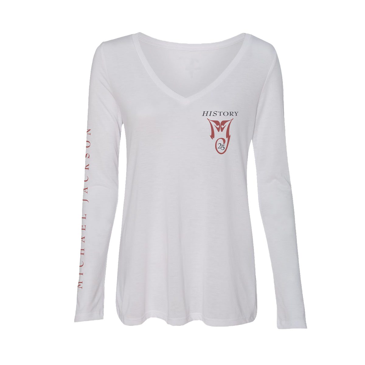 HIStory 25 Women's White Long-Sleeve Tee