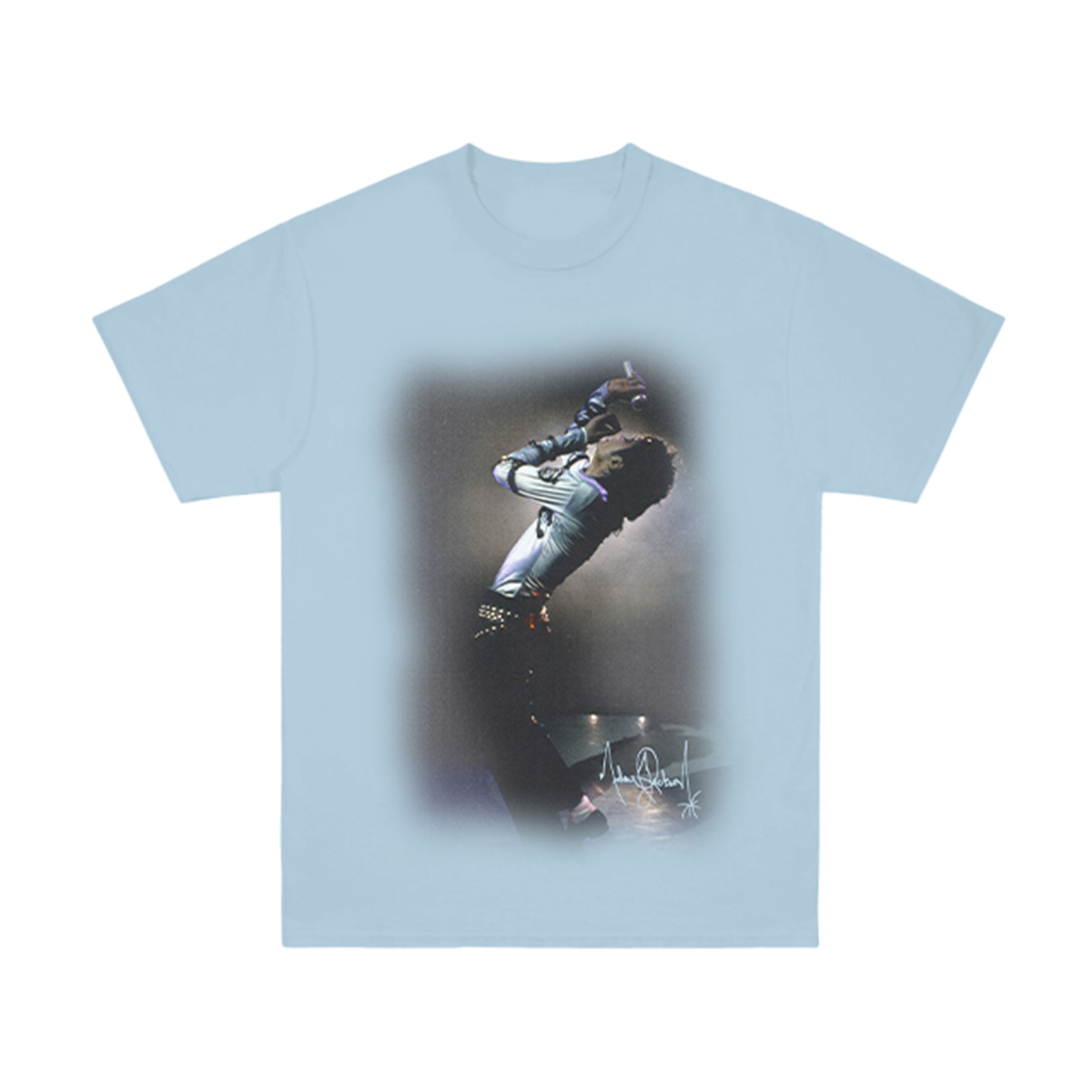 Michael Jackson On Stage Light Blue Tee