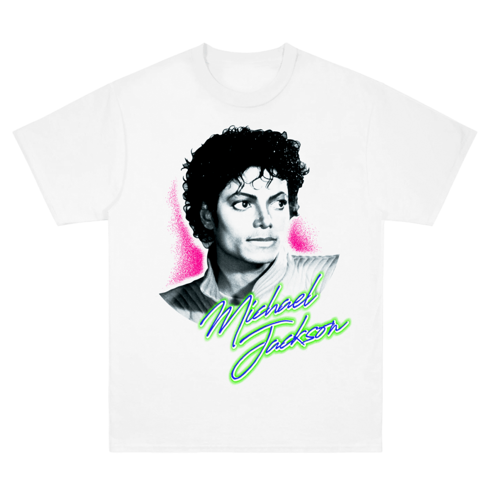 Michael Jackson Ombre Singing White Tee
