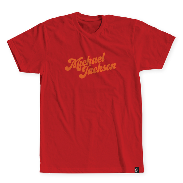 Michael Jackson Script Font Red Tee