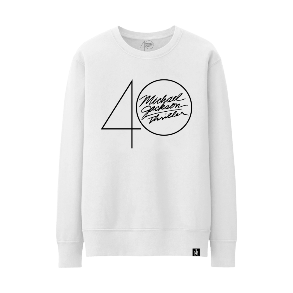 Thriller 40 Logo White Crewneck